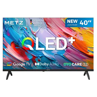 METZ 102 cm 2025 QLED Smart-tv HD Google TV, 40MQF7000Z, 93% DCI-P3 breed kleurengamma, HDR10 & HLG, nieuwste Google TV-besturingssysteem, oogbescherming (laag blauw licht), Dolby Audio