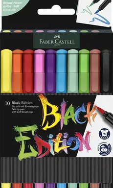 Brushpen Faber-Castell Black edition 10 stuks in karton etui