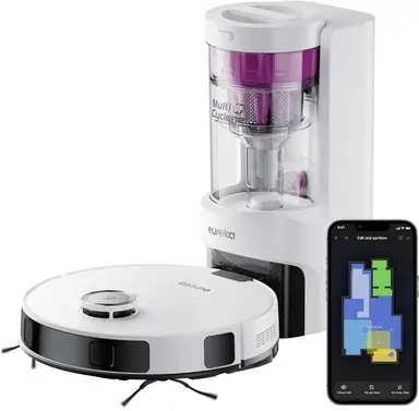 Eureka Robotstofzuiger 4000 Pa met Dweilfunctie en Automatisch Leegstation, LiDAR-navigatie, Wit, NERE10s