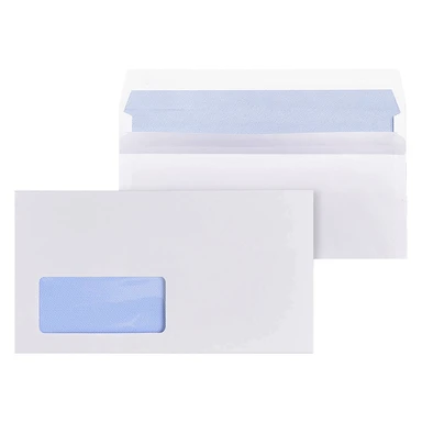 Triplast Envelopes Paper Self Seal Window 110x220mm White Pack of 100