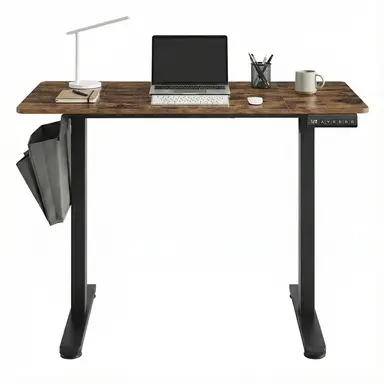 SONGMICSHOME Height Adjustable Desk, Electric Standing Desk, 120 x 60 cm, 4 Memory Heights, for Home Office, Rustic Brown