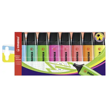 STABILO BOSS ORIGINAL - Highlighter - Pack of 8 - Assorted Colours
