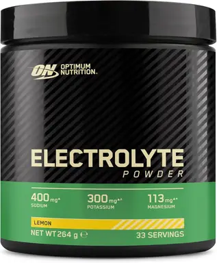 Optimum Nutrition elektrolytsupplement in poedervorm met zoetstof, citroensmaak, klaar te mengen, 33 porties, 264 g