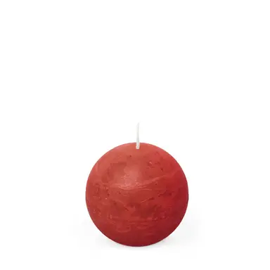 Spaas Ball Candle Rustic Unscented Red D:8xH:8cm