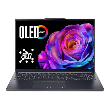 Acer Swift Go 16 OLED (SFG16-73-7943) Ultrabook/Laptop, 16 Zoll WUXGA+ OLED 120Hz Display, Intel Core Ultra 7 255H, 16 GB RAM, 1 TB SSD, Intel Arc 140T GPU, Windows 11, QWERTZ-Tastatur, Grau