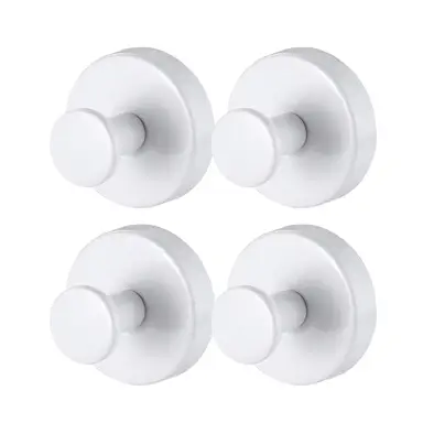 JORDAN&JUDY 4-Pack White Suction Cup Hooks, Eco-Friendly Material, Lightweight & Durable