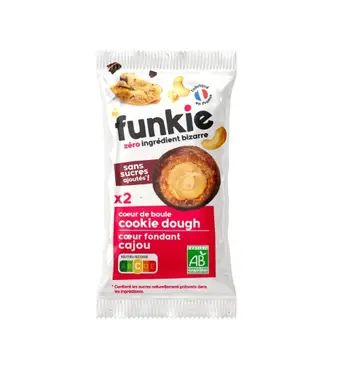 FUNKIE Cœur de boule cookie dough avec cœur fondant cajou biologique - 36 g