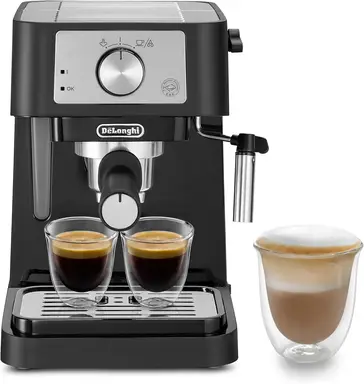 De'Longhi Stilosa Espresso Coffee Machine, 15 Bar, Compact, Black - EC260.BK