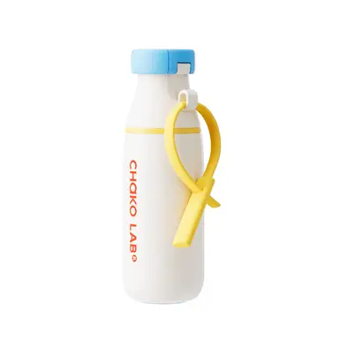 CHaKOLAB Insulated Stainless Steel Water Bottle with Two Strap | BPA-Free Leak Proof | 17oz Bottle with Spout Lid & Straw | Milk Pudding