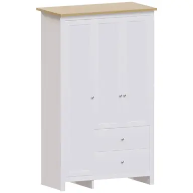 Vida Designs Wardrobe Arlington 3 Door 2 Drawer White/Oak Effect
