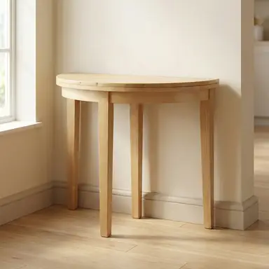 Dining & Console Table Hanover Round/Half Moon Extendable Oak D:90cm