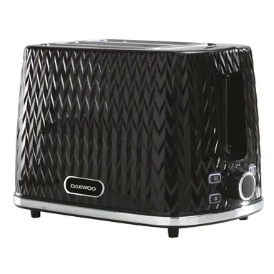 DAEWOO Argyle 2 Slice Toaster, Wide Slots, Textured Black - SDA1774GE
