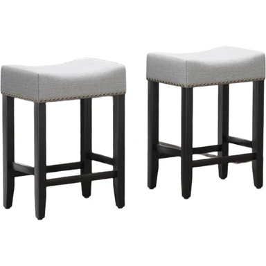 Ckaff Bar Stools Set of 2, 65.5cm High Bar Chairs, Kitchen Chairs, Made of Linen, Make-Up Chair, Dining Room Chair, Bathroom Stool, Office Stool, Counter Stool with Footrest for Kitchen, Living