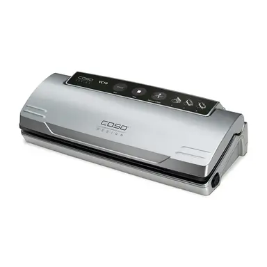Caso Design VC10 Vacuum Sealer – Silver， Automatic Vacuum and Sealing， Adjustable Strength， 10 Bags Included， 01340