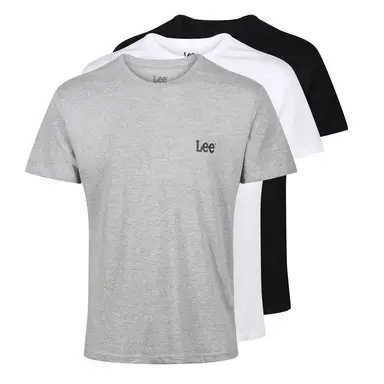 LEE T-shirt met boorden Arlen - merleer - M - zwart/wit/grijs