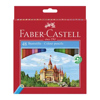 Faber-Castell Classic Colour Pencils, Assorted Colours, Wallet of 48