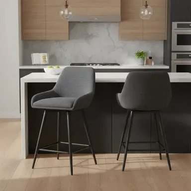 Bar Stools Oscar Graphite Grey 2pcs
