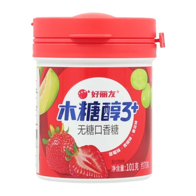 Orion Xylitol 3+ Zuckerfreies Kaugummi Kaugummi (Erdbeere, Traube, Melone) 101 g