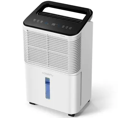 CONOPU Dehumidifier CS10B - 16L/Day, Intelligent Control, 24H Timer, 2.5L Tank, Auto Mode, Humidity Indicator Light, Laundry Drying.