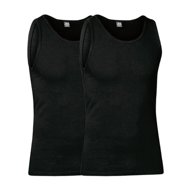 JBS GOTS Certified Black Vests 2-Pack, Size L