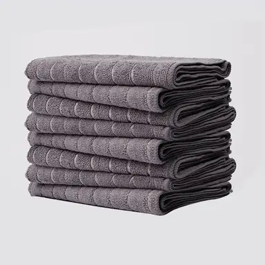 JORDAN&JUDY 8-Pack Gray Striped Microfiber Kitchen Towels, Highly Absorbent, 40x60cm