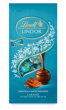 Lindt LINDOR Beutel goldener Karamell & Haselnuss, 137 g