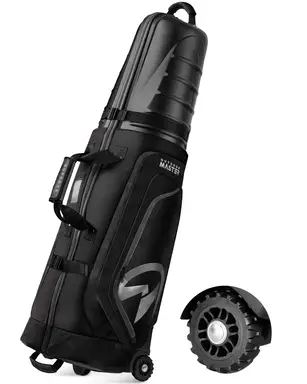 OutdoorMaster Gepolsterte Golf-Club-Reisetasche Halbkoffer mit Rollen - Grau & Schwarz