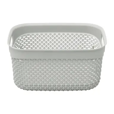 JVL Droplette Design Plastic Storage Box – 3.3L, Ice Grey