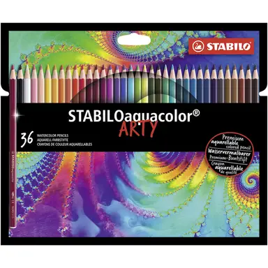 STABILO aquacolor - Aquarellable Colouring Pencil - ARTY - Pack of 36 - Assorted Colours