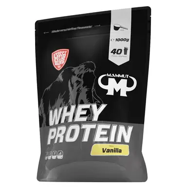 MAMMUT Nutrition Whey Proteinpulver Vanille, 1 kg, 27 g Protein pro Portion, mit hohem BCAA-Anteil