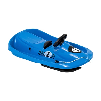 HAMAX Sno Formel Lenkbob (Blau) - 95 cm, mit Bremse und Zugschnur, max. Belastung 90 kg, ab 3 Jahre