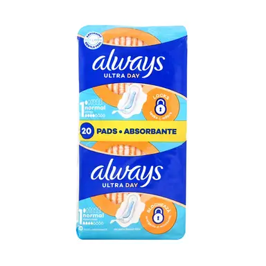 Always Ultra Normaal (Maat 1) Met Vleugels Hygiënische Vrouwelijke Inlegkruisjes 20 stuks - Waardepakket