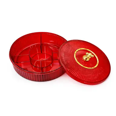 5 compartments 26*26*7cm
Fruit Dish Transparent candy and nut storage container Luxury snack tray with lid Dried fruit dishes party appetizers Fruit Platter Dish