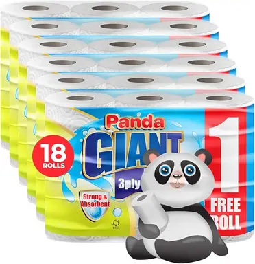 panda Giant Kitchen Towel 3-Ply 6x3 Packs (18 Rolls)