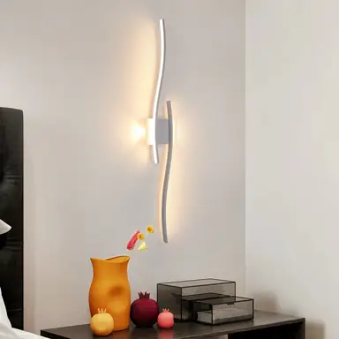 Goeco LED-Wandleuchte Innen 27W 3000LM Modern Weiß Kreativ 3000K Warmweiß für Schlafzimmer Wohnzimmer Flur Treppenhaus