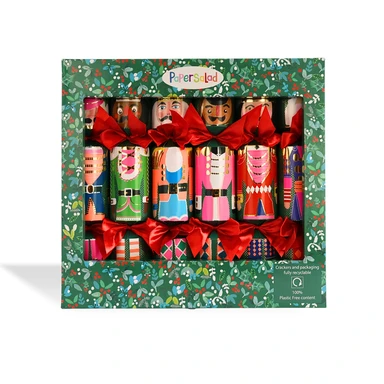 Paper Salad Premium Crackers Nutcracker Set of 6 13"