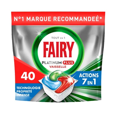 Fairy Tablettes Lave-Vaisselle Platinum Plus propreté intense - 40
