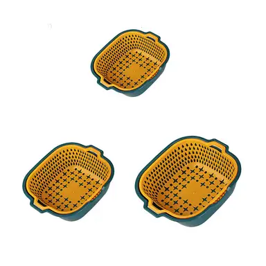 BJ Yellow and Blue Drainage Basket Six-Piece Set