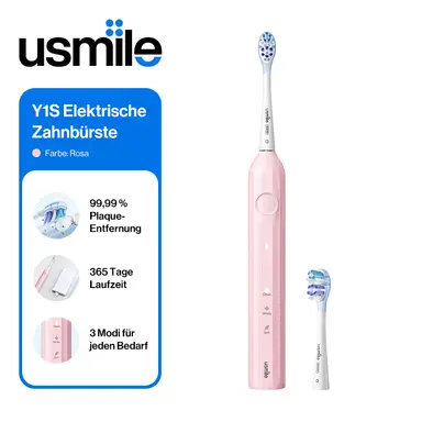usmile Y1S Elektrische Zahnbürste, wiederaufladbare Schallzahnbürste für Erwachsene mit 3 Putzmodi, intelligenter Timer, mit Reiseetui, eine Aufladung hält 6 Monate