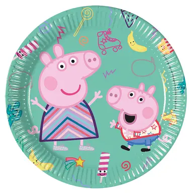 20cm Peppa Pig Messy Play Paper Plates 8 Pack