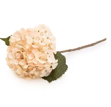 Candlelight Artificial Hydrangea Flower Stem Cream 46cm