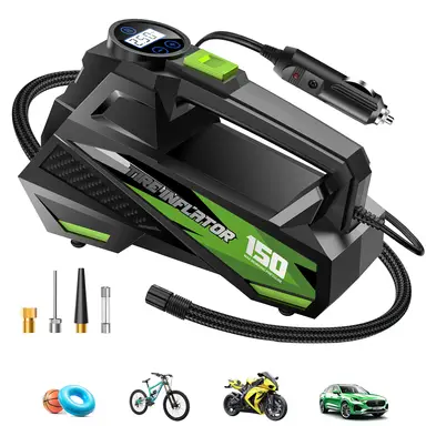 CARSUN Portable Wired Car Tire Air Pump – Mini Compressor with Extended Power Cord, for Cars, Motorcycles & Bicycles