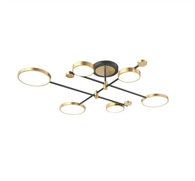 Homary Modern Gold Semi Flush Mount Light LED Ring Ceiling Light