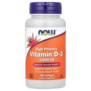 NOW Foods Vitamin D-3, 1000 IU - 180 Softgels