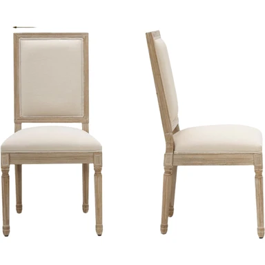 Ckaff Dining Room Chairs, Set of 2, Kitchen Chairs, Patio Reading Chairs, Upholstered Chair with Square Backrest, Living Room Chair, Dressing Table Chairs, Desk Chairs for Bedroom, Kitchen, Dining