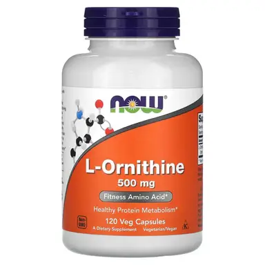 NOW Foods L Ornithine Recovery 500mg Capsules - 120 Vegan Capsules