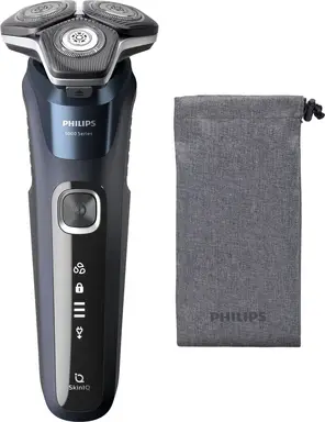 Philips series 5000 nat- en droogscheerapparaat S5885/10, SkinIQ, SteelPrecision-mesjes, 360-D flexibele scheerkoppen, PowerAdapt-sensor