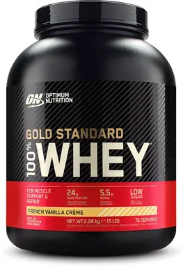 Optimum Nutrition Gold Standard 100% Wei-eiwit, Vanille-ijs 2,28 kg (76 porties)