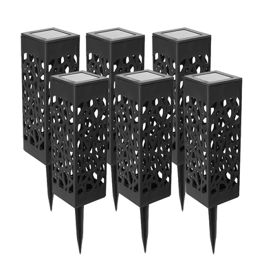 Vivreal Solar-Gartenleuchten 6er-Pack, hohl geschnitten, IP65 wasserdicht, Outdoor-Pflichtweg-Dekoration, warmweiße LED, TYD-002, Neujahr-Angebot, Top-Geschenkideen