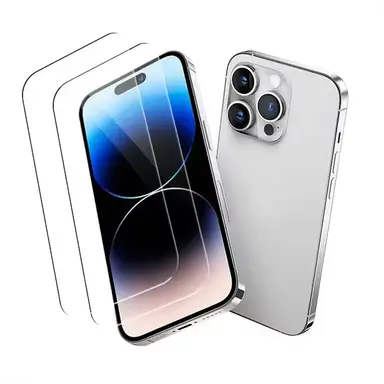 VoxorAI iPhone 16 KP technology protection, easy installation, bubble-free, ultra-transparent high-definition, 9H tempered glass screen protector, compatible with phone cases, suitable for iPhone 16.